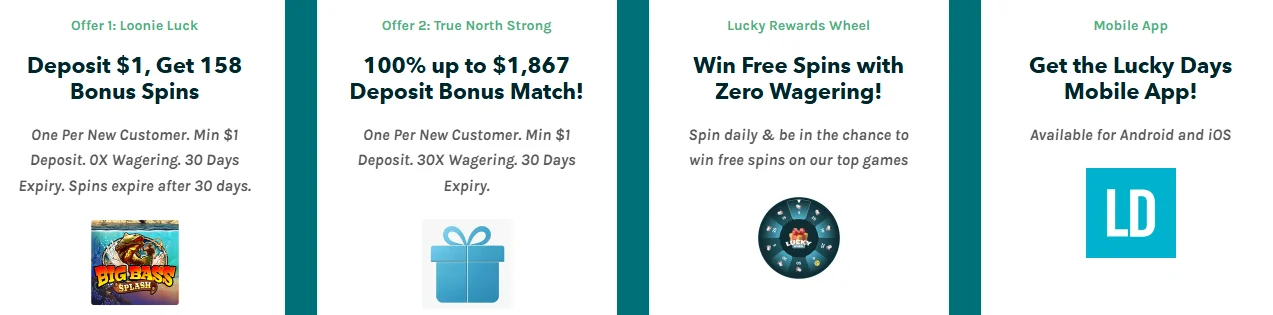 Lucky Days Casino bonuses