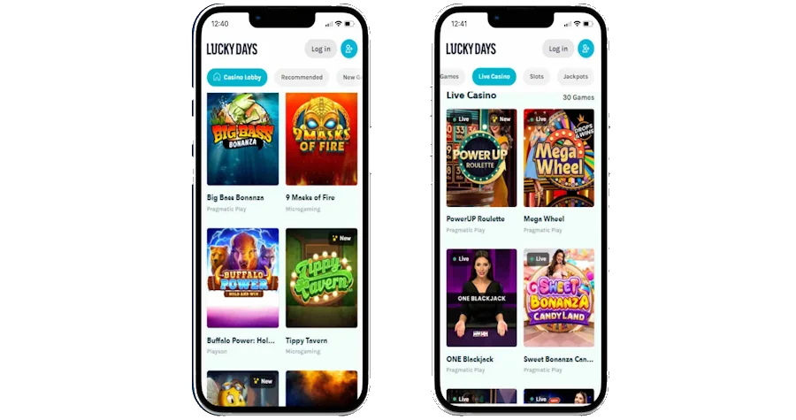 Lucky Days Casino mobile vers