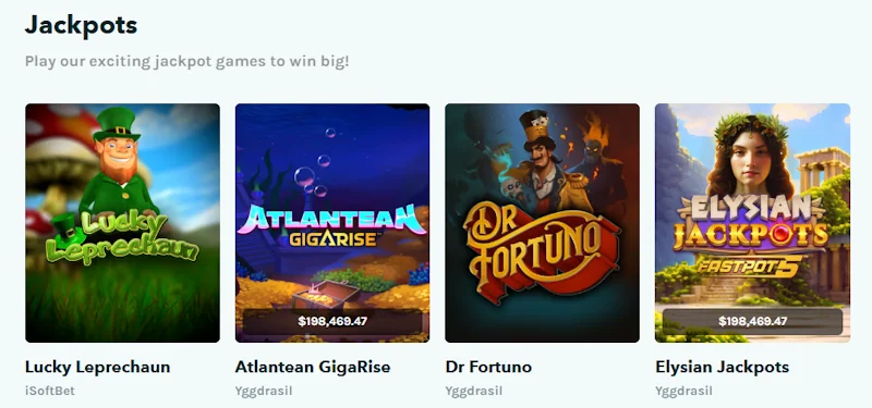Lucky Days Casino jackpot games